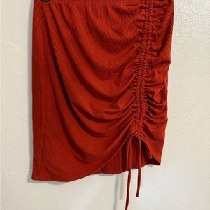 Chic Asymmetrical Rust mini Skirt